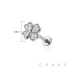 HEART CLOVER FLOWER THREADLESS (PUSH IN) 316L SURGICAL STEEL LABRET SET